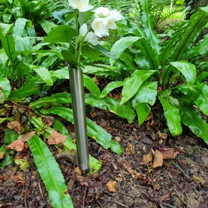 Grabvase aus Edelstahl rund