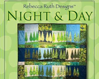 Night & Day Quilt, quilt, modern quilt, paper piecing, tree quilt, lap quilt, wall hanging, quilt pattern sewing pattern, batiks