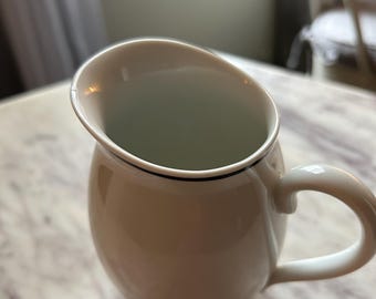 Limoge France Porcelain George Boyer Creamer/Mini Pitcher With Blue Stripe