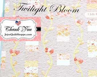 Twilight Bloom Quilt Pattern [Free Ship] Size 52" inches (132cm) x 67" inches (170cm) by Joanna Figueroa of Fig Tree Quilts & Co SKU FTQ755