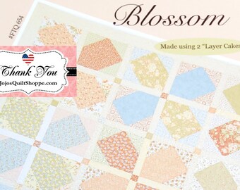 Blossom Quilt Pattern [Free Ship] Size 70" inches (177cm) x 70" inches (177cm) by Joanna Figueroa of Fig Tree Quilts & Co SKU FTQ654