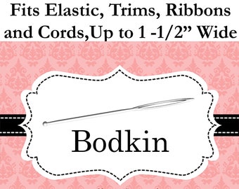 Bodkin Needle Threader with a Ball Point end, by JojosQuiltShoppe, Easy to Draw elastic cording through tubing and casings. Made in USA