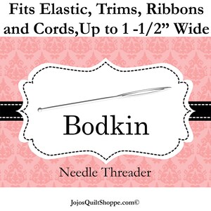 Bodkin Needle Threader with a Ball Point end, by JojosQuiltShoppe, Easy to Draw elastic cording through tubing and casings. Made in USA