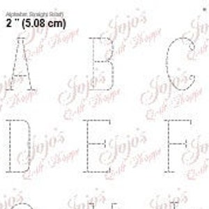Alphabet Uppercase Only {Straight Stitch} Pre-Printed Paper or Stick N Stitch, ABC Trace-Sew-Embroider-Decor (Choose from 6 Sizes 1/2&quot;-2&quot;)