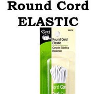 Elástico de cordón blanco redondo 5 yardas, elástico elástico 9342W Dritz elástico impermeable duradero para máscaras, 100% algodón, hecho en EE. UU.