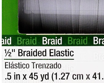 Tunn vit platt resår 12,7 mm (1/2" resår) i 1-yard intervall, smälter inte, 0,50" tum 9430W Dritz flätad resår - smälter inte
