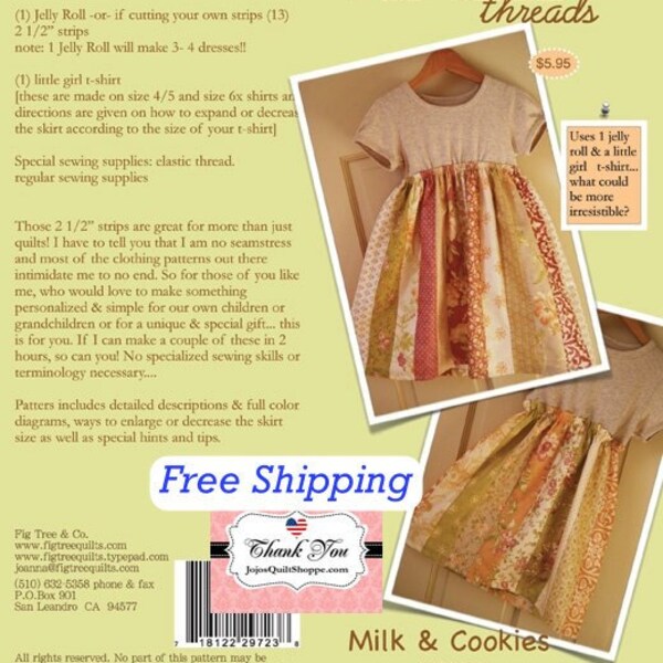 Milk and Cookies Dress Sewing Pattern with Full Color Instructions {Free Shipping} by Joanna Figueroa of Fig Tree Quilts &Co SKU FTQ 712