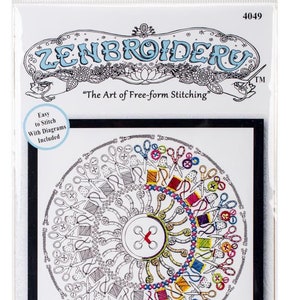 Näh-Mandala, Design Werke/Zenbroidery DIY Easy Stamped Stickpackung 12&quot;X12&quot; Bild, Vorgedruckter Stoff 4049 Made in USA