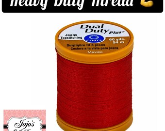 Coats and Clark Sewing Thread {Red} XP Heavy/Dual Duty Plus Jean & Topstitching (Cotton/Polyester) Thread 60 Yards, 54 meters S977 2250