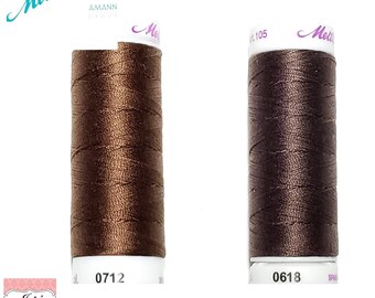 Mettler Silk-Finish 50wt Premium Cotton Mercerized Quilting Sewing Thread 164yd/150M Solid color Browns Set of 2