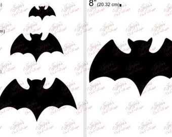 One Dollar Adobe PDF Download then Unlimited Print! SHAPES-Bat_24  2", 4", 6",8" Trace, Template, Guide, Color, Cut-out, Applique,Silhouette