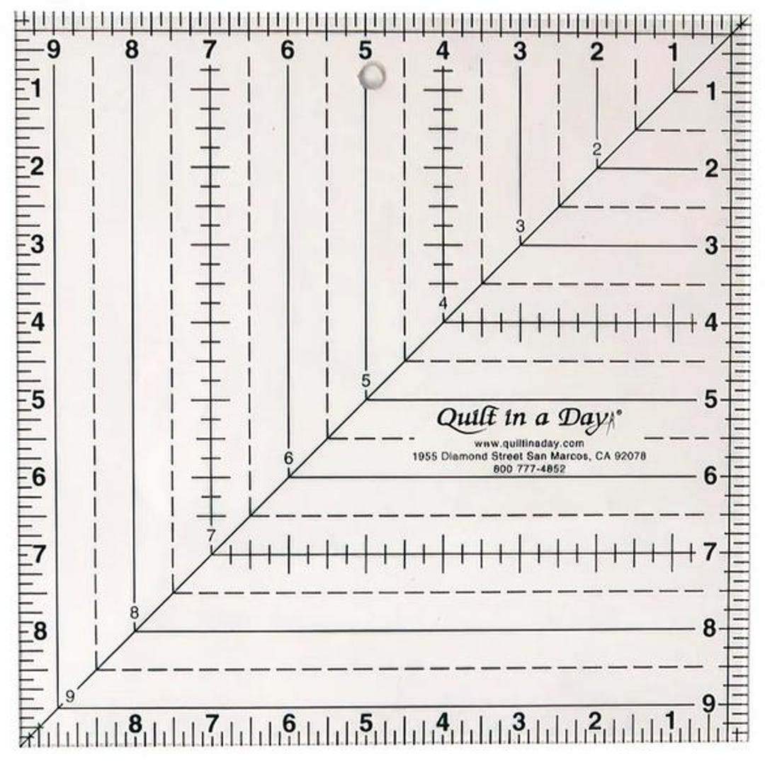 Square up Ruler, Acrylic Clear Template 9.5” Inch Square by Quilt in a ...