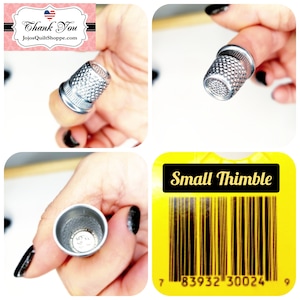 John James Thimble Nickel Plated Sm Aluminum Med/Lg Crimp Top Sizes: Small, Medium, Large, Made in Spain Colonial Needle JJ0635 image 3