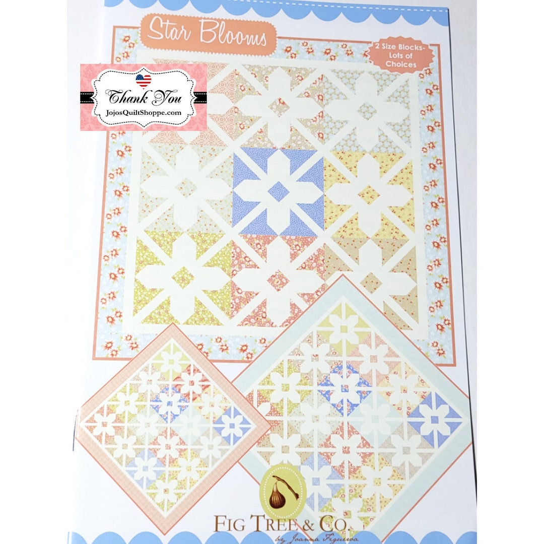 Star Blooms Quilt Pattern free Ship Size 78 Inches Etsy