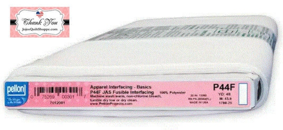 Pellon P44F Sold by the Yard Lightweight Fusible Interfacing ultra lightweight for light to medium-weight fabric Made inthe USA