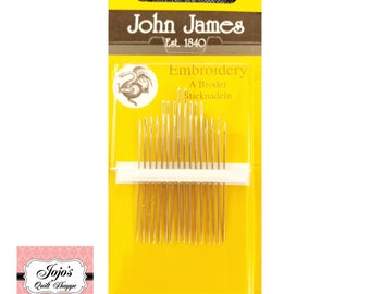 Embroidery, Hand Sewing Needles Assorted Sizes 5/10 by John James SKU JJ135 50