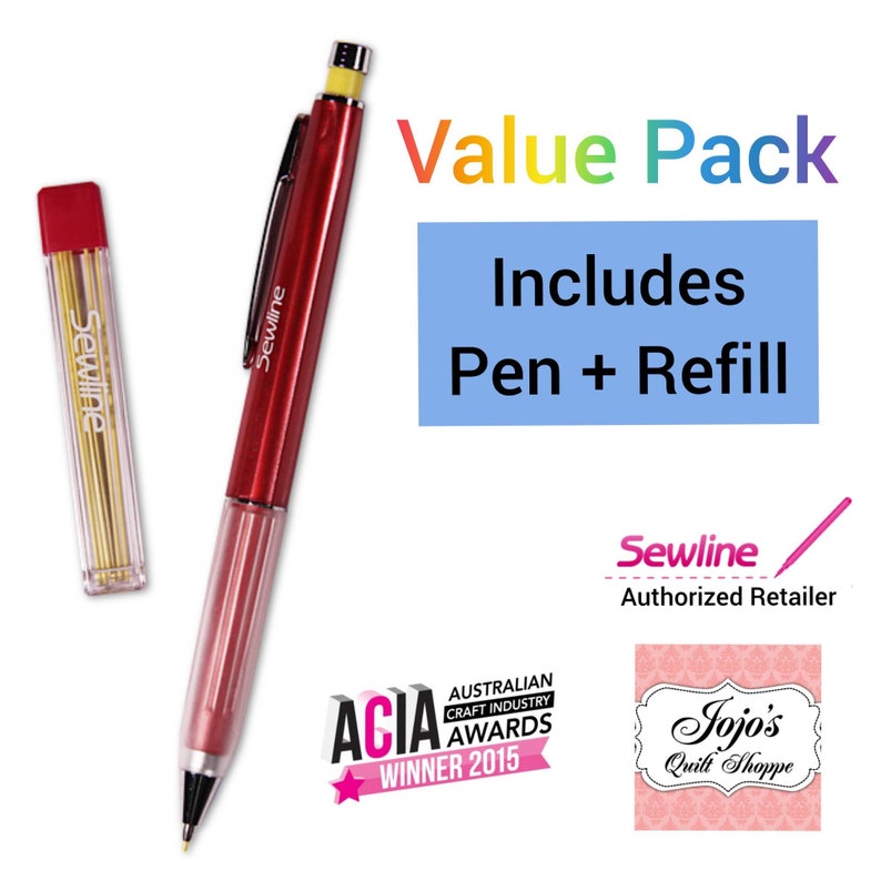 Premium Quality Sewline Mechanical Fabric Pencil White With Refil Leads