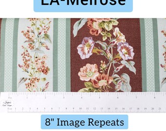 LA Melrose, Teal/Burgundy Border by Laura Ashley for Quilting Treasures, 100%Tight Woven Cotton Fabric & Free Photo PatternSKU 1649 21123-AQ