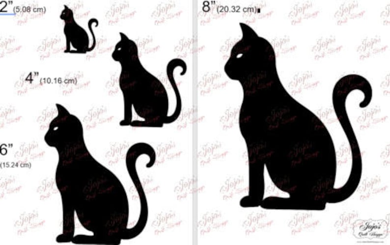 One Dollar Adobe PDF Download and Unlimited Print SHAPES-Cats_37 2, 4, 6,8 Trace, Template, Guide, Color, Cut-out, Applique,Silhouette image 1