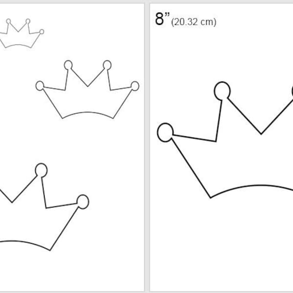 One Dollar Adobe PDF Download then Unlimited Print! SHAPES-Short Crown 2", 4", 6", 8" Trace, Template, Guide, Color, Cut-out