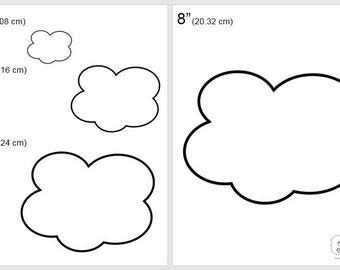 Cloud Cut Out Template Etsy
