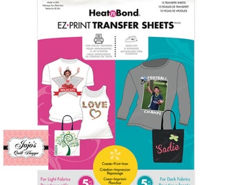 HeatnBond EZ Print Inkjet Combo Pack Transfer Sheets • For Light & Dark Colord Fabrics, 3369 Therm-O-Web