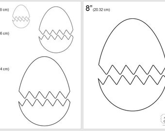 EASTER One Dollar Adobe PDF Download then Unlimited Print! SHAPES-Egg_1   2", 4", 6", 8"Trace,Template,Guide,Color-Cutout-Sew-Embroider