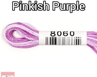 Cosmo Lecien Seasons(8000’s) Variegated Embroidery{No.25) Floss/Thread 8.75 yards (8 meters) 6 strand skein{Tie-Dye, Marble} PinkPurple#8060