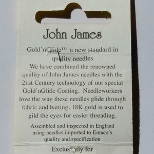 Applique Needles, Gold 'n Glide, Size 9 by John James sku JJEG10009-P964 image 2