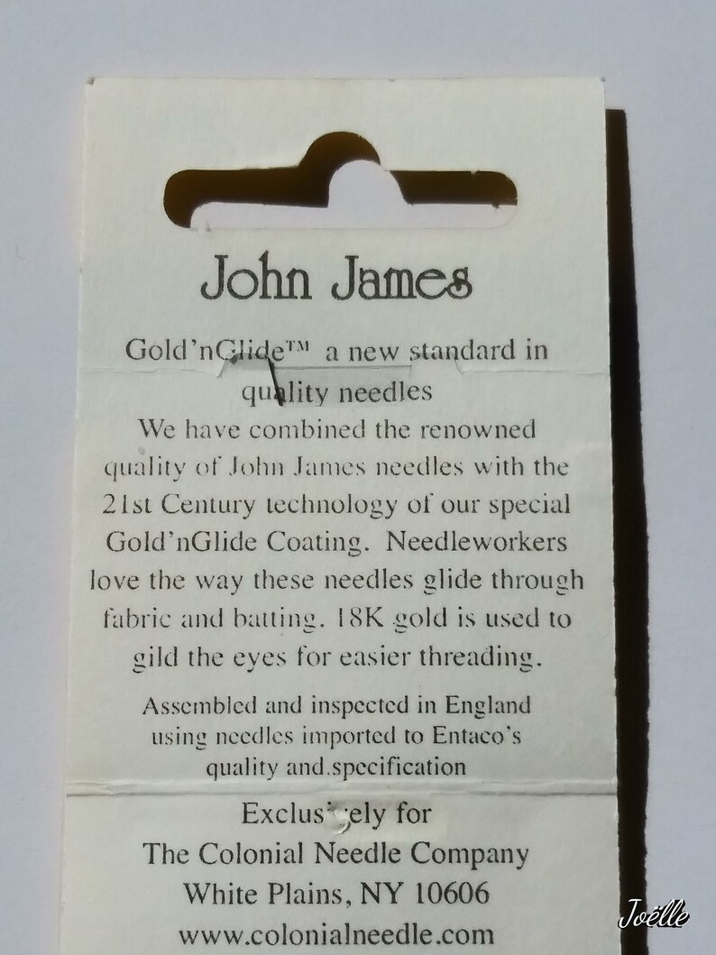 Applique Needles, Gold 'n Glide, Size 9 by John James sku JJEG10009-P964 image 2