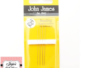 John James, Size 10, 11, 12, 13 John James 4 Assorted Hand Sewing Needles, Multisized Beading JJ10503U Made in England