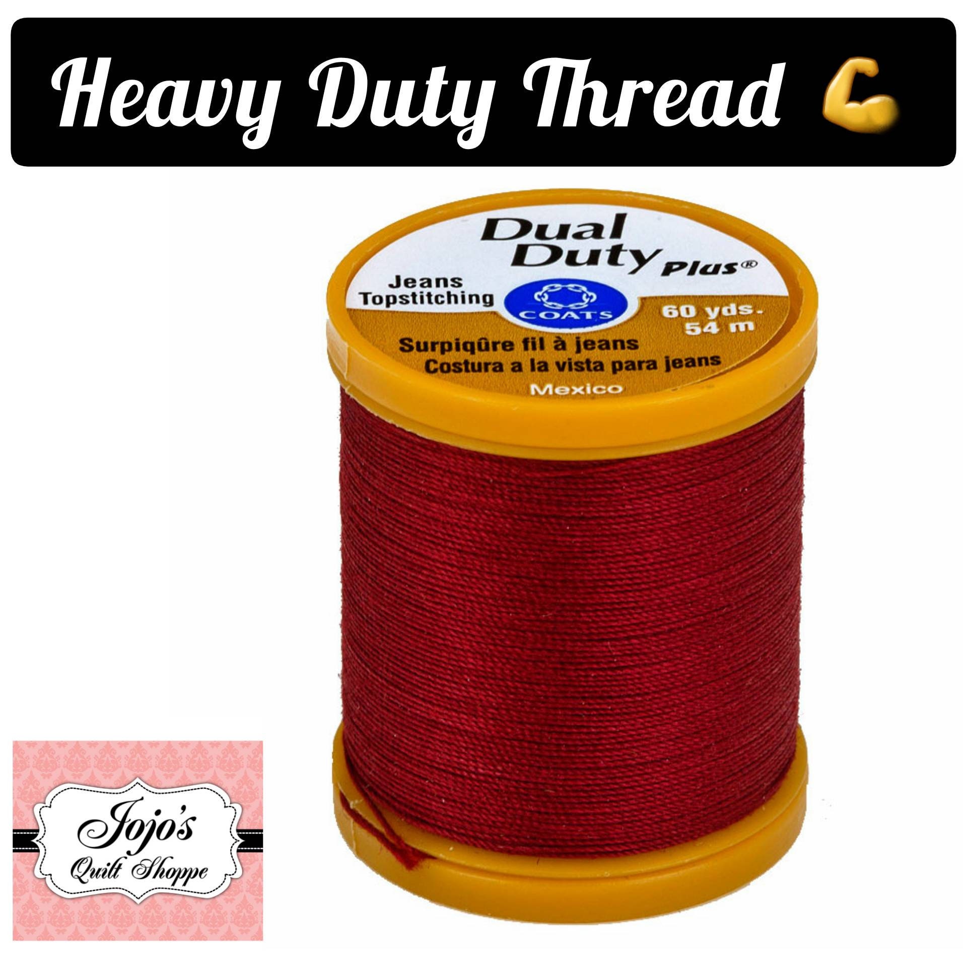 Coats and Clark Sewing Thread {Bayberry Red} XP Heavy/Dual Duty Plus Jean &  Topstitching(Cotton/Poly)Thread 60 Yards, 54 meters S977 2820