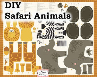 Safari Life, Lion, Elephant, Zebra & Giraffe DIY Sew it Doll  (approx 12" tall) Instructions by Stacy Iest Hsu for Moda Fabric SKU#20640 11
