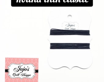 Thin Round Elastic Thread/Stretch Cording, Black, 0.5 mm thickness, by Milcraft, By the Yard -Does Not Melt