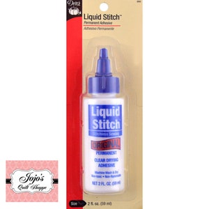 Liquid Stitch 395 Dritz, No Sew Permanent Adhesive Glue for fabric, Made in USA