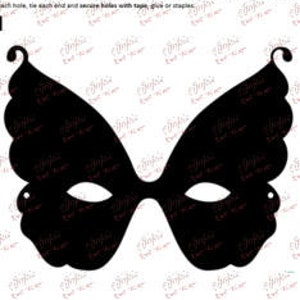 One Dollar Adobe PDF Download/Unlimited Print! Butterfly MASK-Halloween_8   8" Trace, Template, Guide, Color, Cut-out, Applique,Silhouette