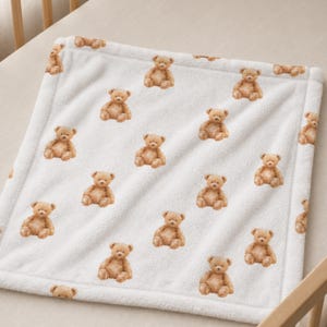 Minky Baby Blanket Teddy Bear Nursery Throw Infant Security Fleece Newborn Essentials Gift Baby Shower Toddler Nap Companion Soft Cozy