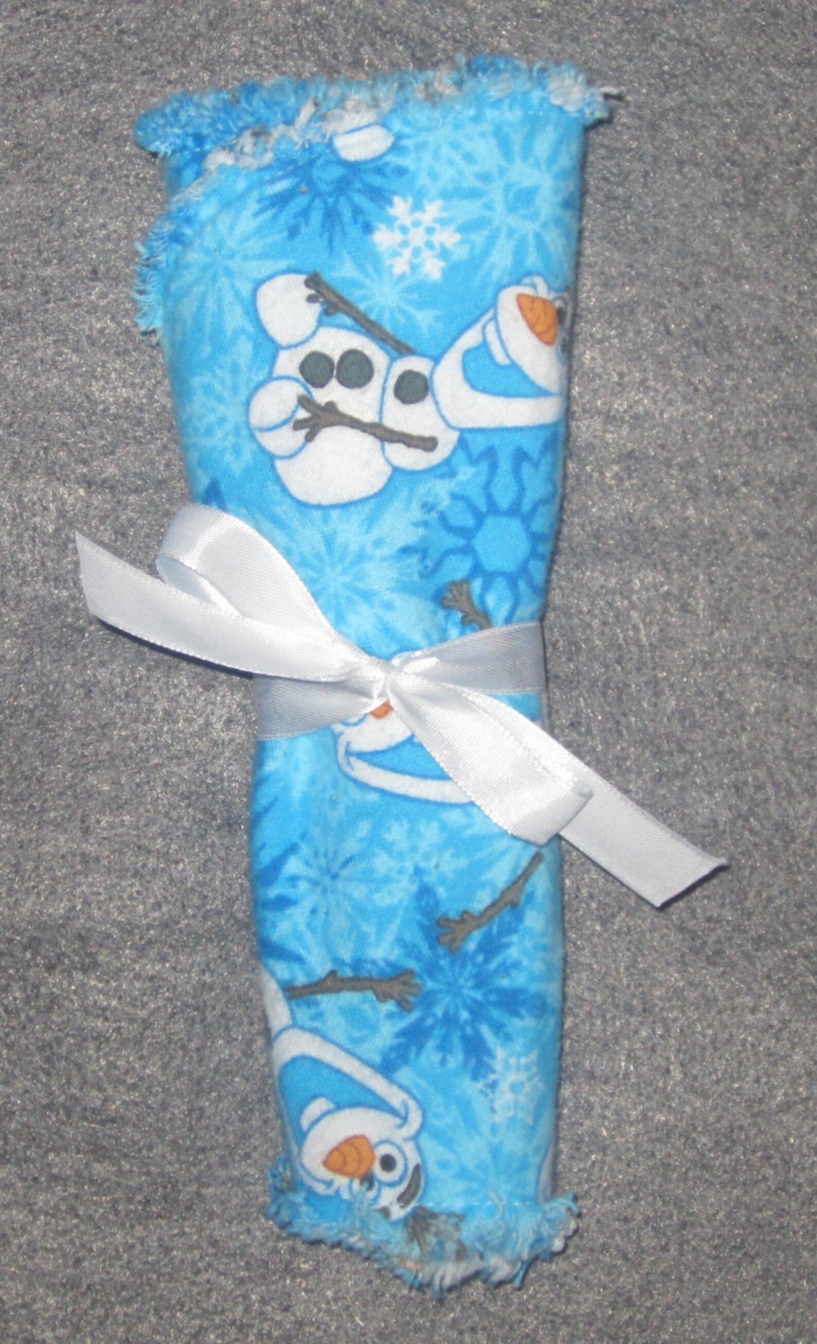 Contoured Ragged Baby Flannel Burp Cloth Olaf the Snowman Etsy