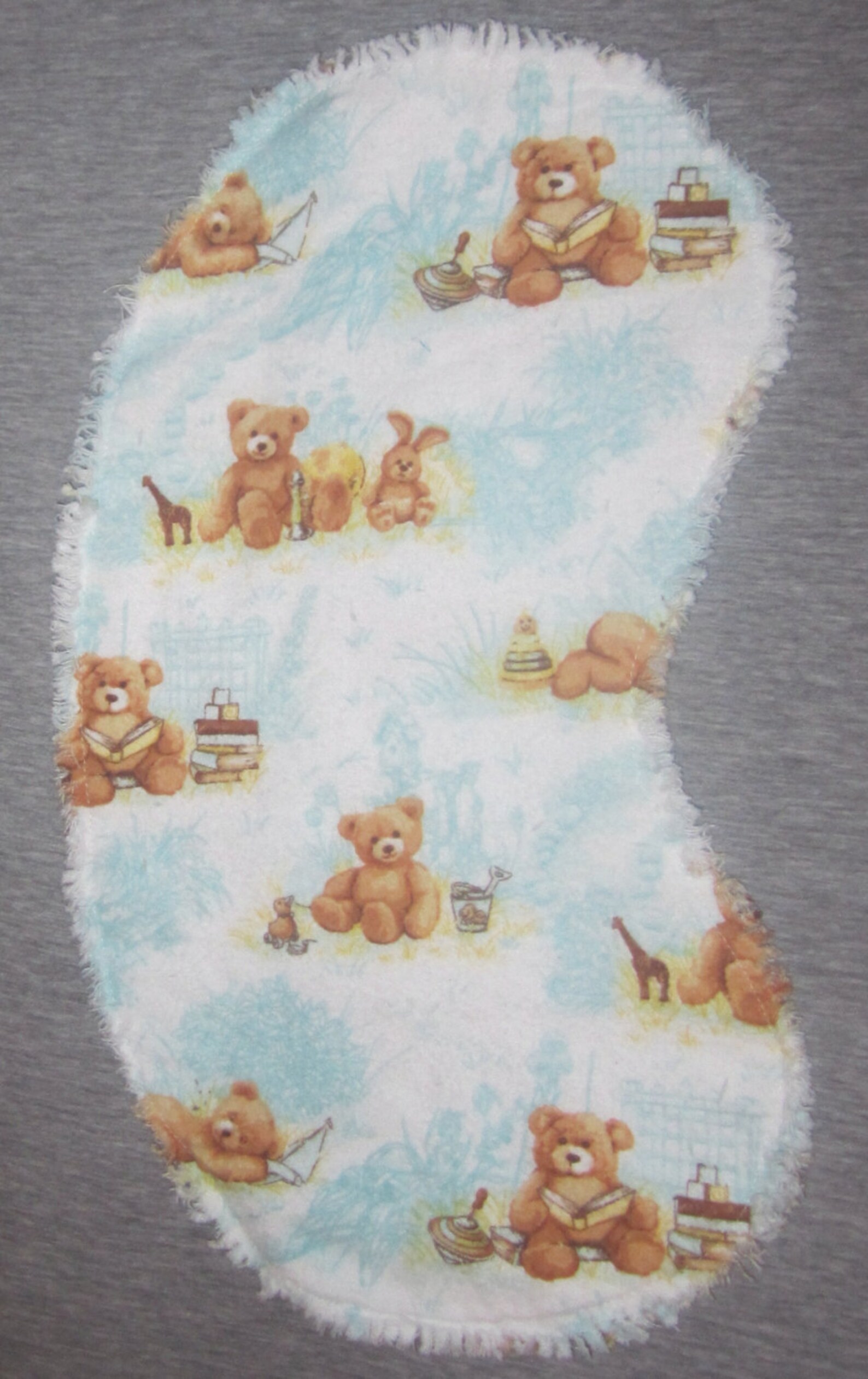 Contoured Ragged Baby Flannel Burp Cloth Honey Bear Etsy