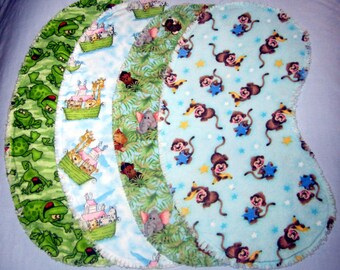 Contoured Ragged Baby Flannel Burp Cloth Choose your Fabric!!