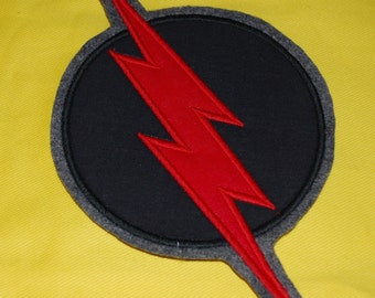 Custom Handmade Lightning Bolt Reverse Flash Professor Zoom Supervillain Embroidered Applique Sew On Patch