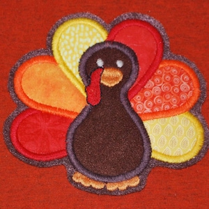 Custom Handmade Turkey Patchwork Embroidered Applique Sew On Patch