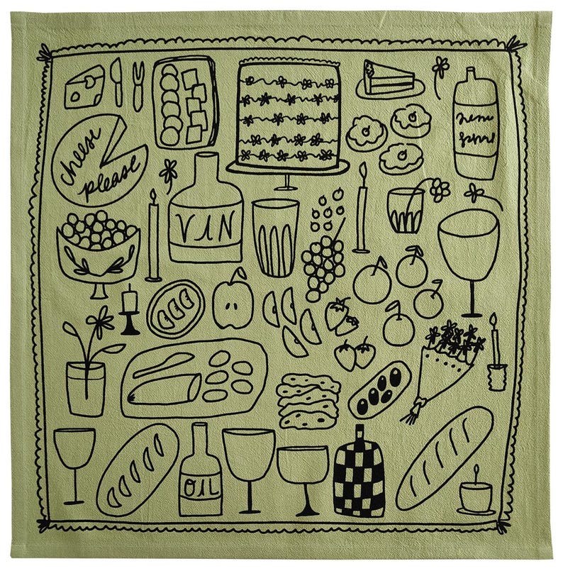 Screen Printed Tea Towel