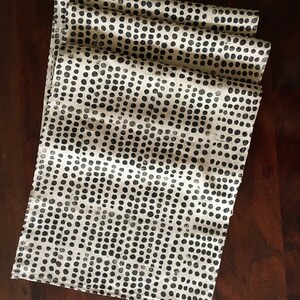 Hand Block Printed Linen Table Runner. Black Pebbles. Organic | Etsy