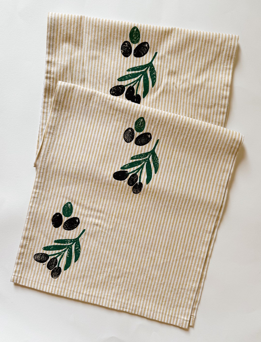 hand block printed linen table runner-96 inches