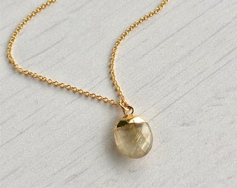 Layering necklace Quartz necklace Soulmate Gift Metaphysical jewelry Rutile Quartz Necklace Healing crystal necklace Crystal Jewelry