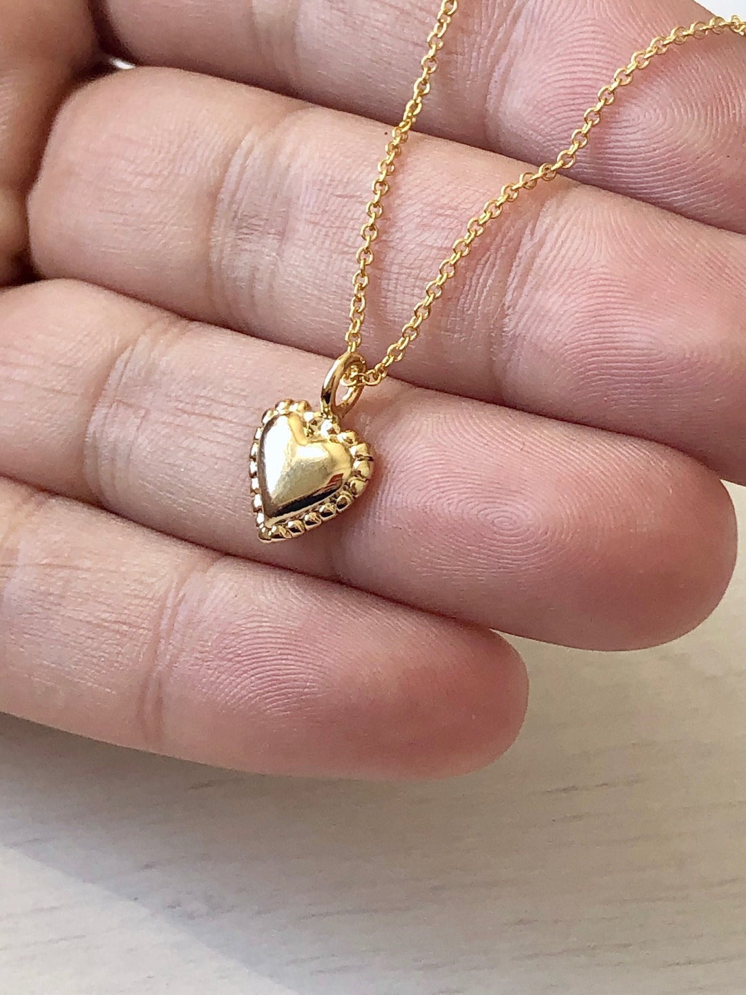 Gold Heart Necklace Tiny Simple Heart Pendant Delicate Gold Love Charm Minimalist Gift for Girlfriend Valentine s Day Gift for Women Etsy