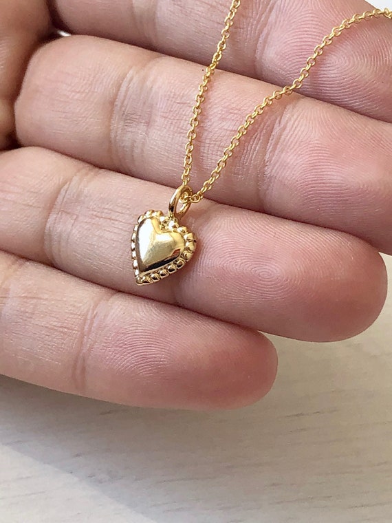 Heart Necklace, .925 Sterling Silver, 18K Gold Plated Heart, Two Tone –  KesleyBoutique