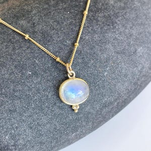 Rainbow Moonstone, Labradorite 14k Gold-plated Silver Chain Drop Earrings Rainbow Moonstone, Labradorite 14k Gold-plated Silver Chain Drop Earrings