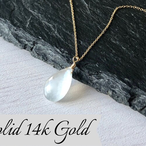 White Moonstone Necklace June 